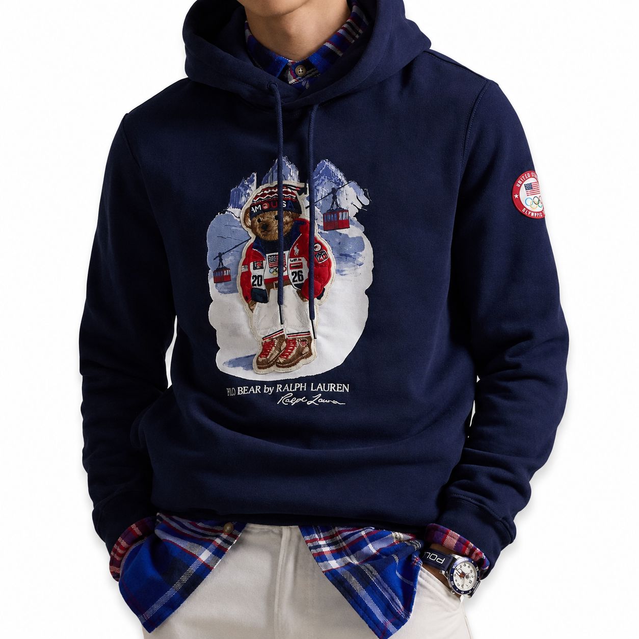 RL Team USA Polo Bear Hoodie