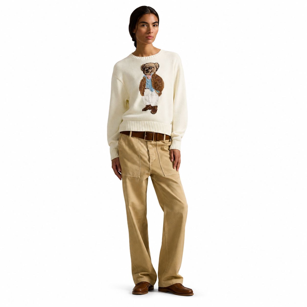 RL Polo Bear Cotton-Sweater with Crew Neck