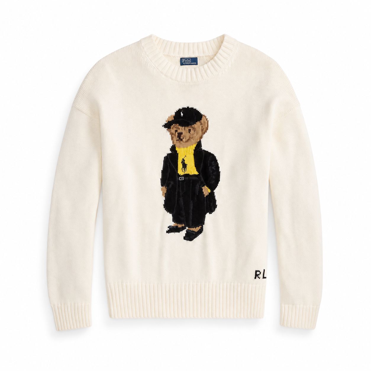 RL Polo Bear Cotton-Sweater with Crew Neck