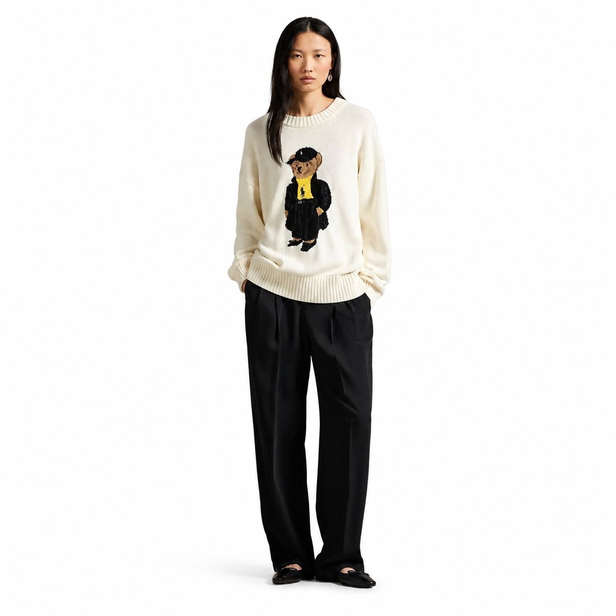 RL Polo Bear Cotton-Sweater with Crew Neck