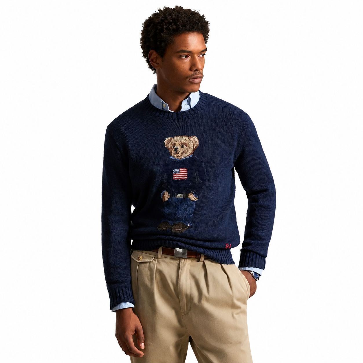 RL Polo Bear Sweater in Cotton-Linen