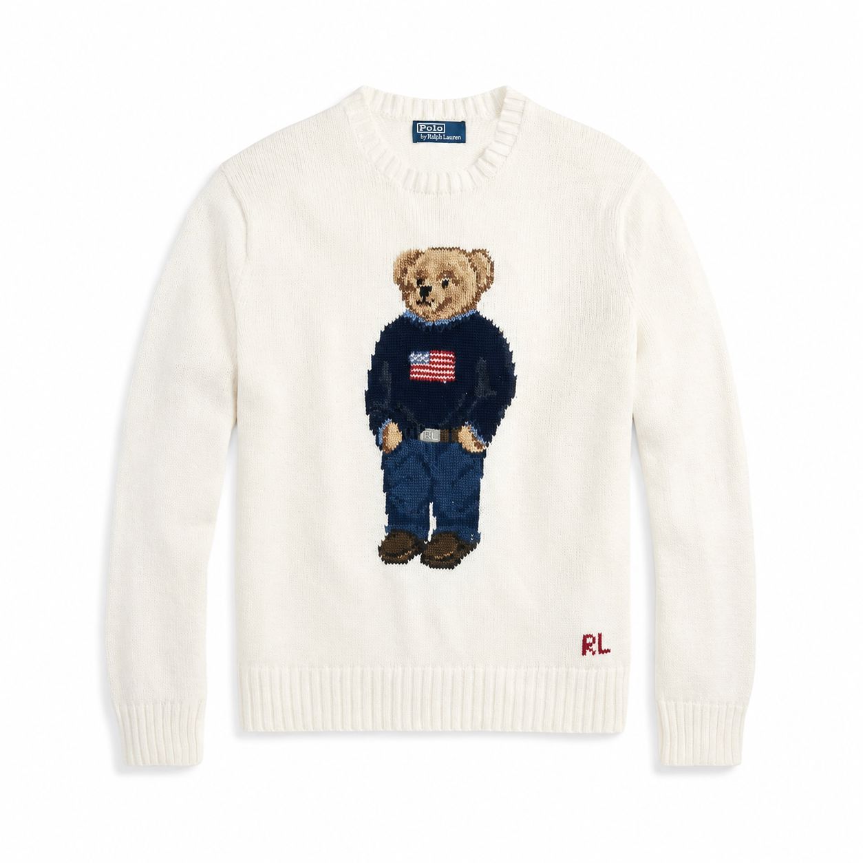 RL Polo Bear Sweater in Cotton-Linen
