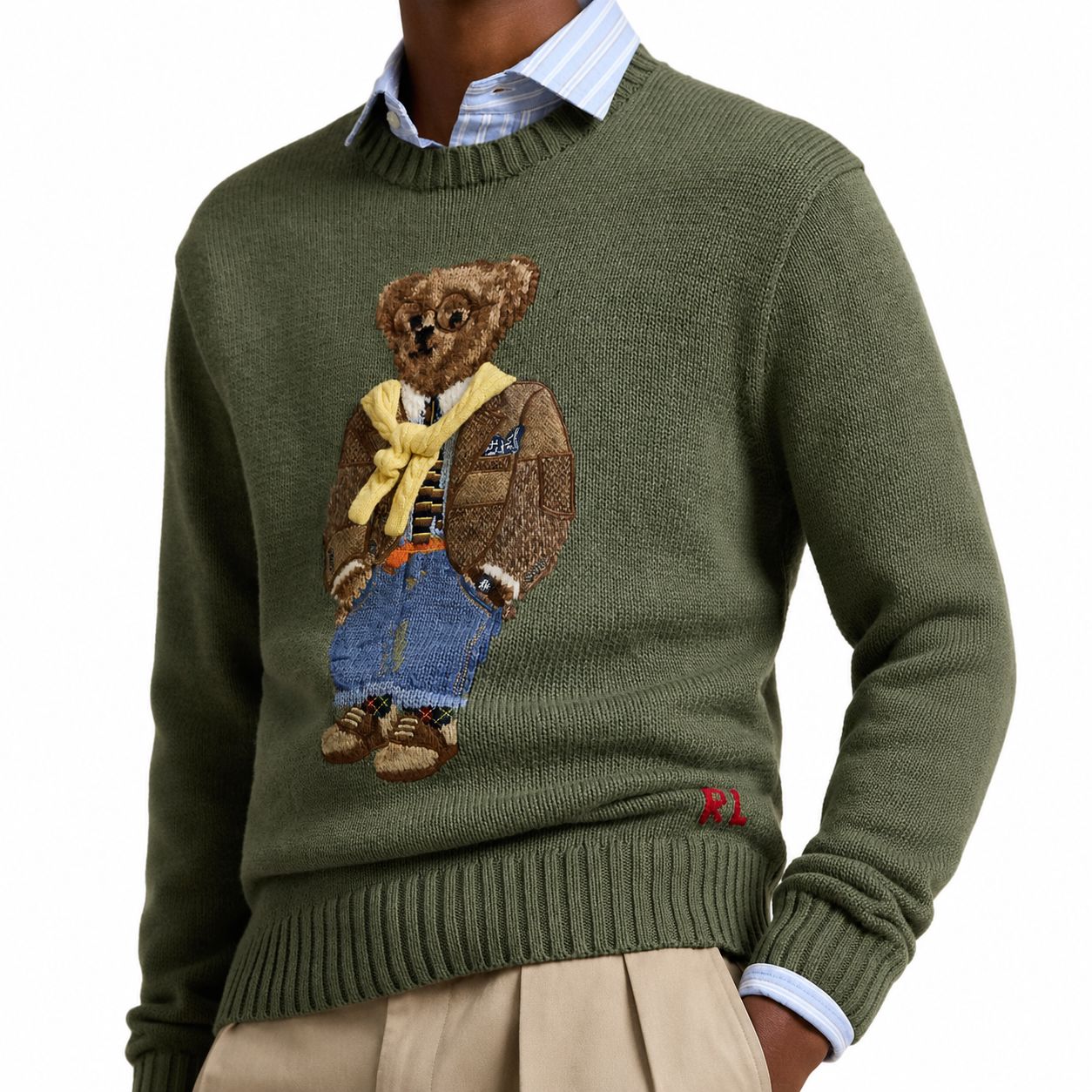 RL Polo Bear Sweater with Intarsia Knit