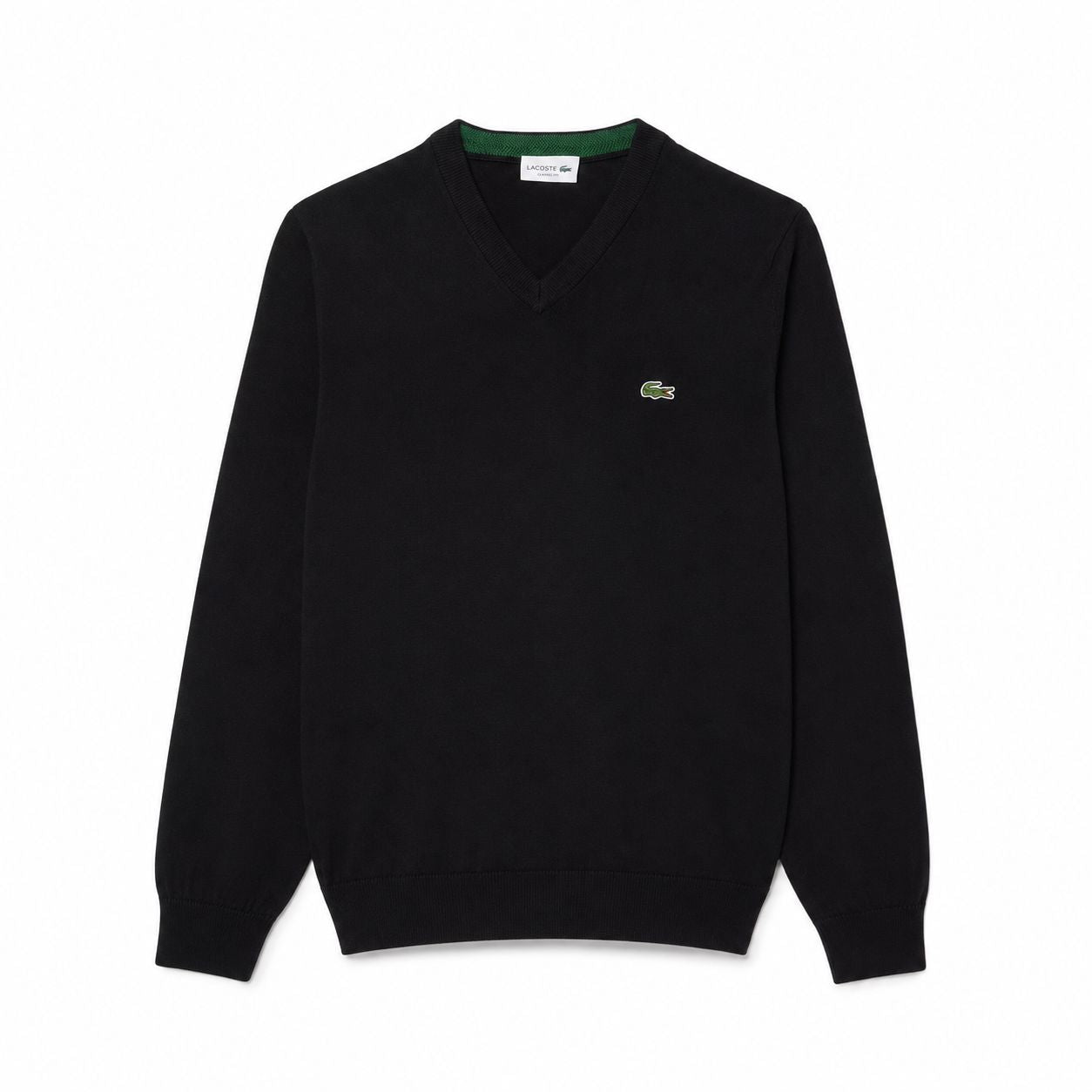 LC Monochrome Cotton-Sweater with V-Neck