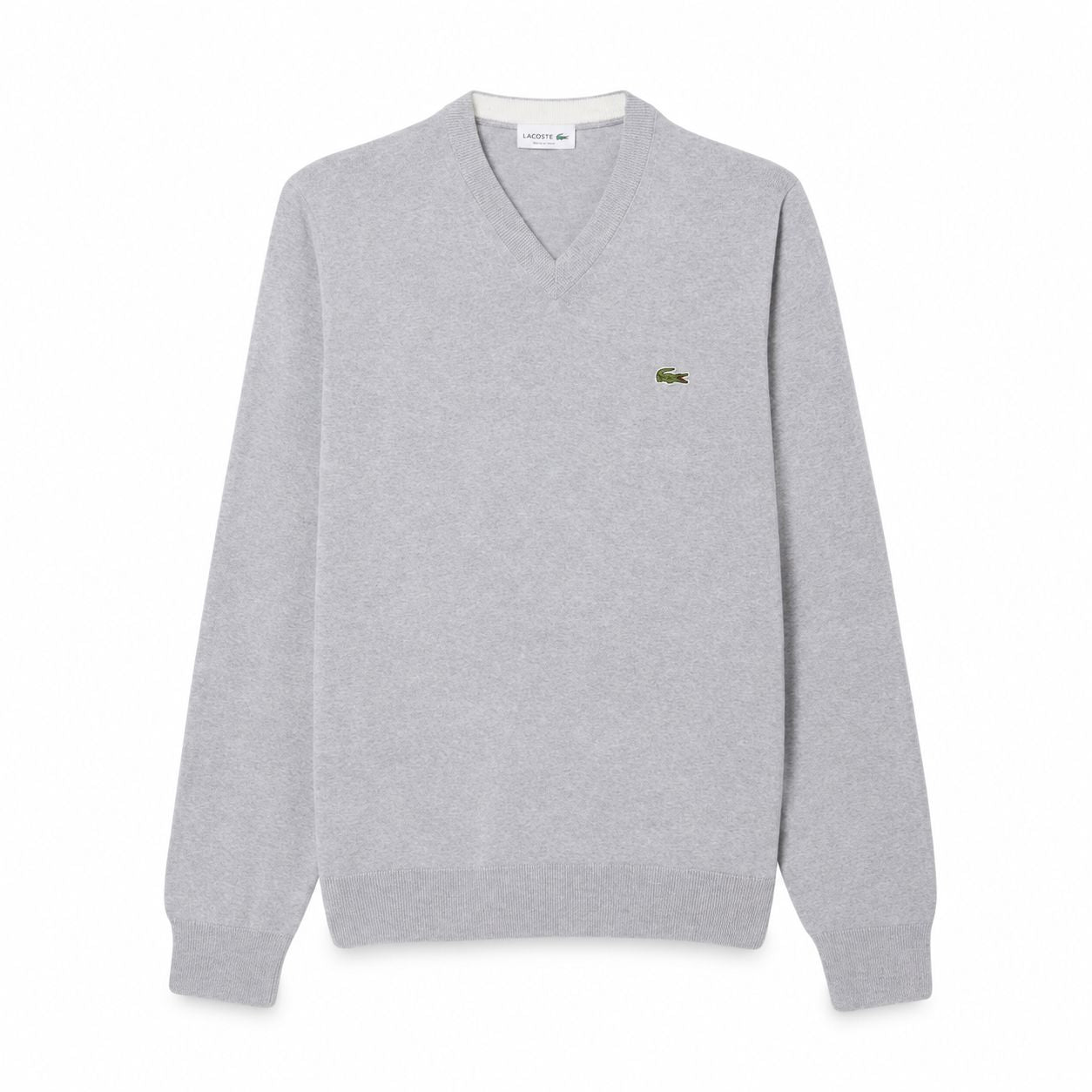LC Monochrome Cotton-Sweater with V-Neck