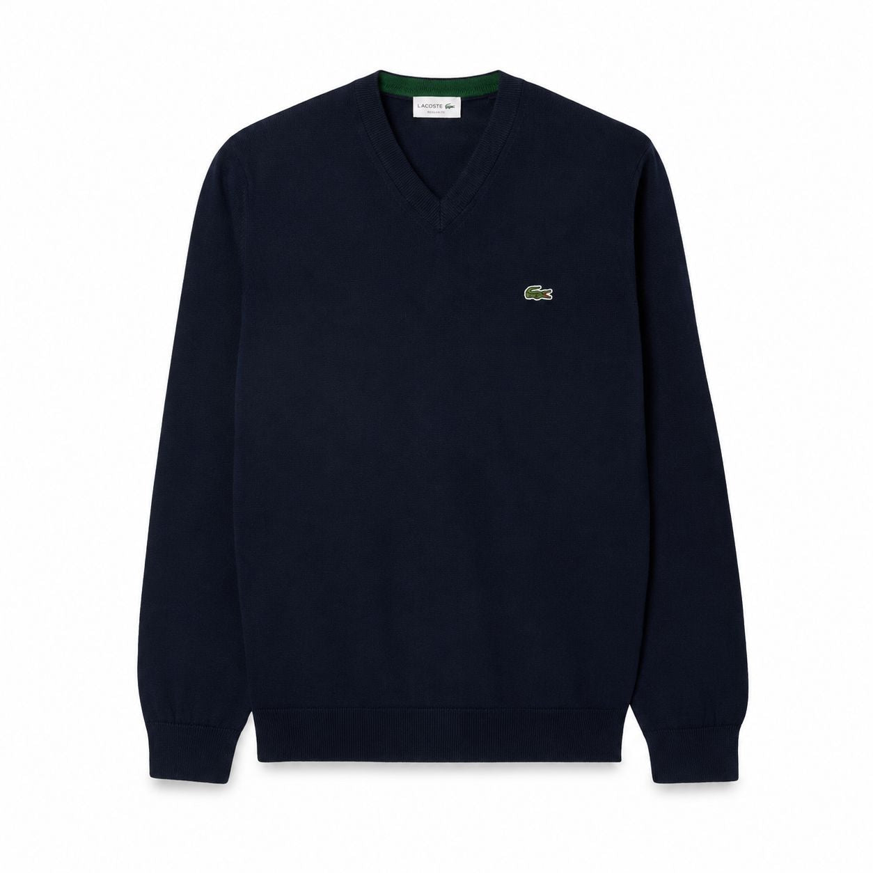 LC Monochrome Cotton-Sweater with V-Neck