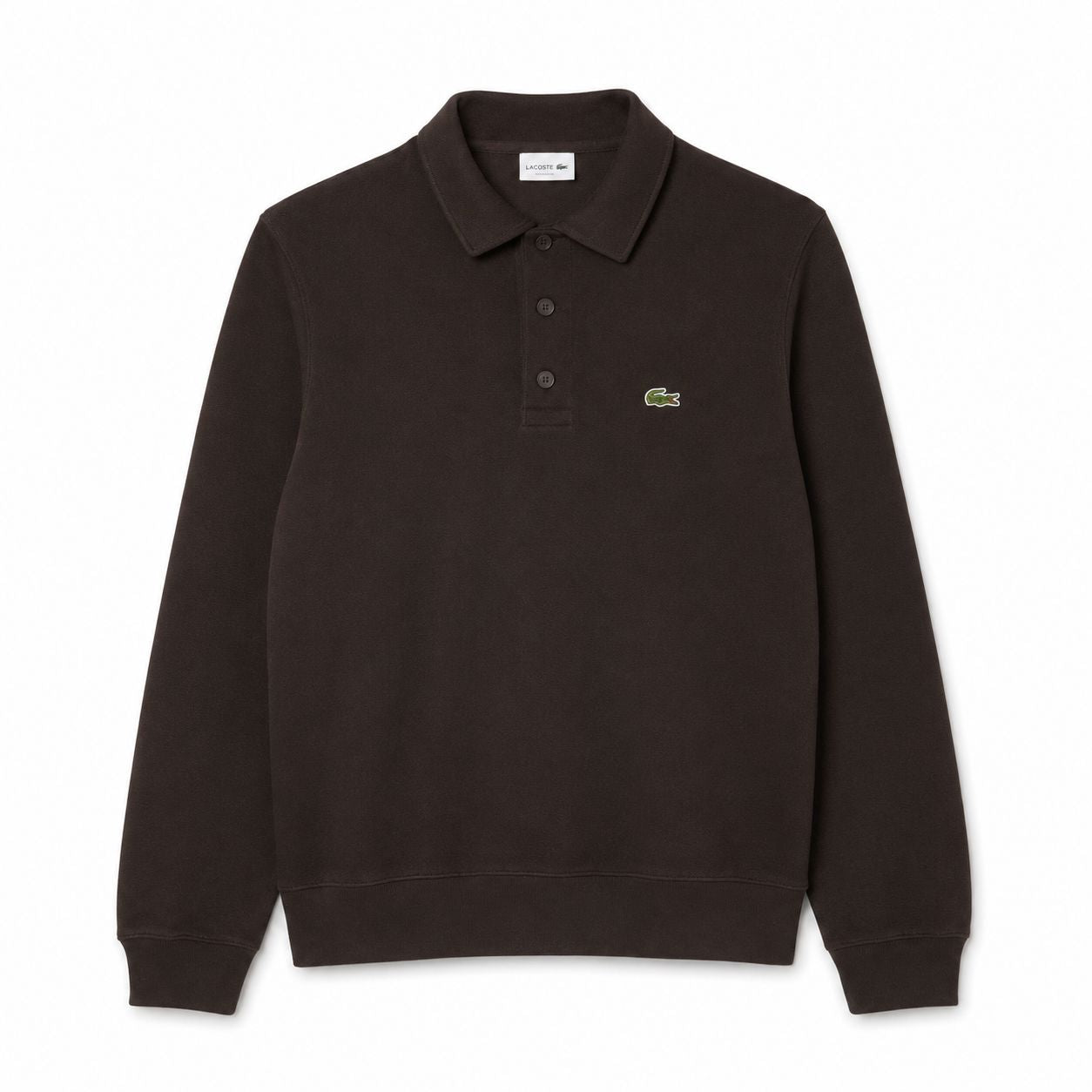 LC Ribbed Cotton-Sweatshirt with Polo Collar