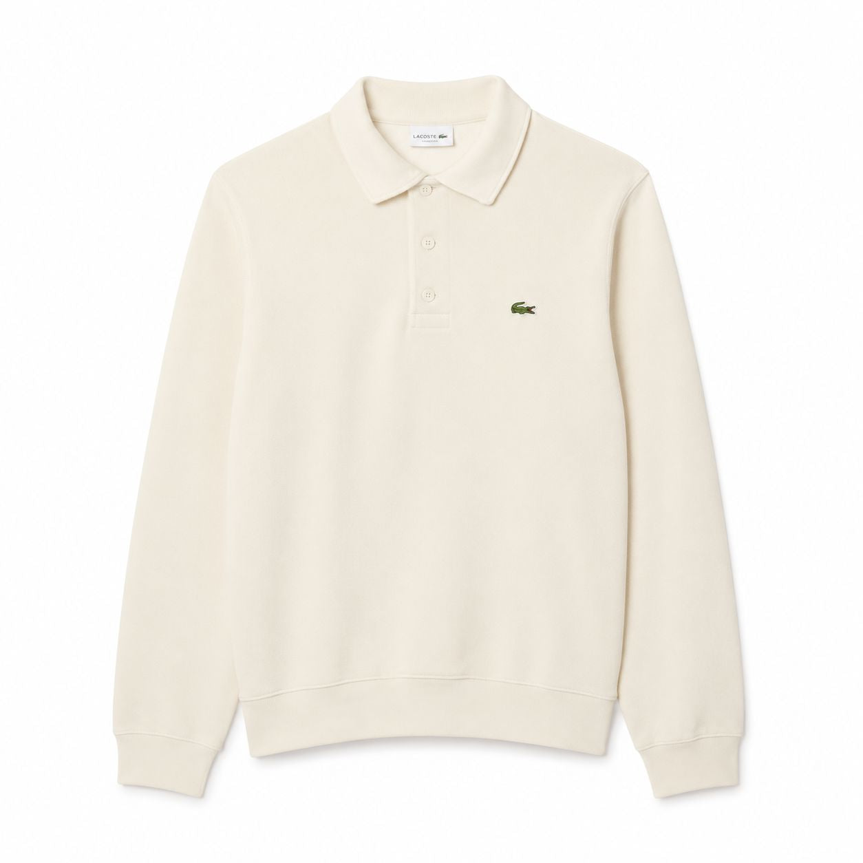 LC Ribbed Cotton-Sweatshirt with Polo Collar