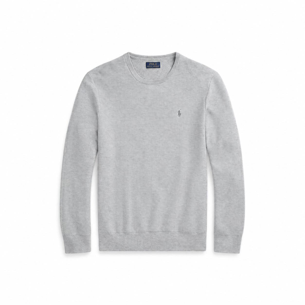 RL Mesh Knit Cotton-Sweater with Crew Neck