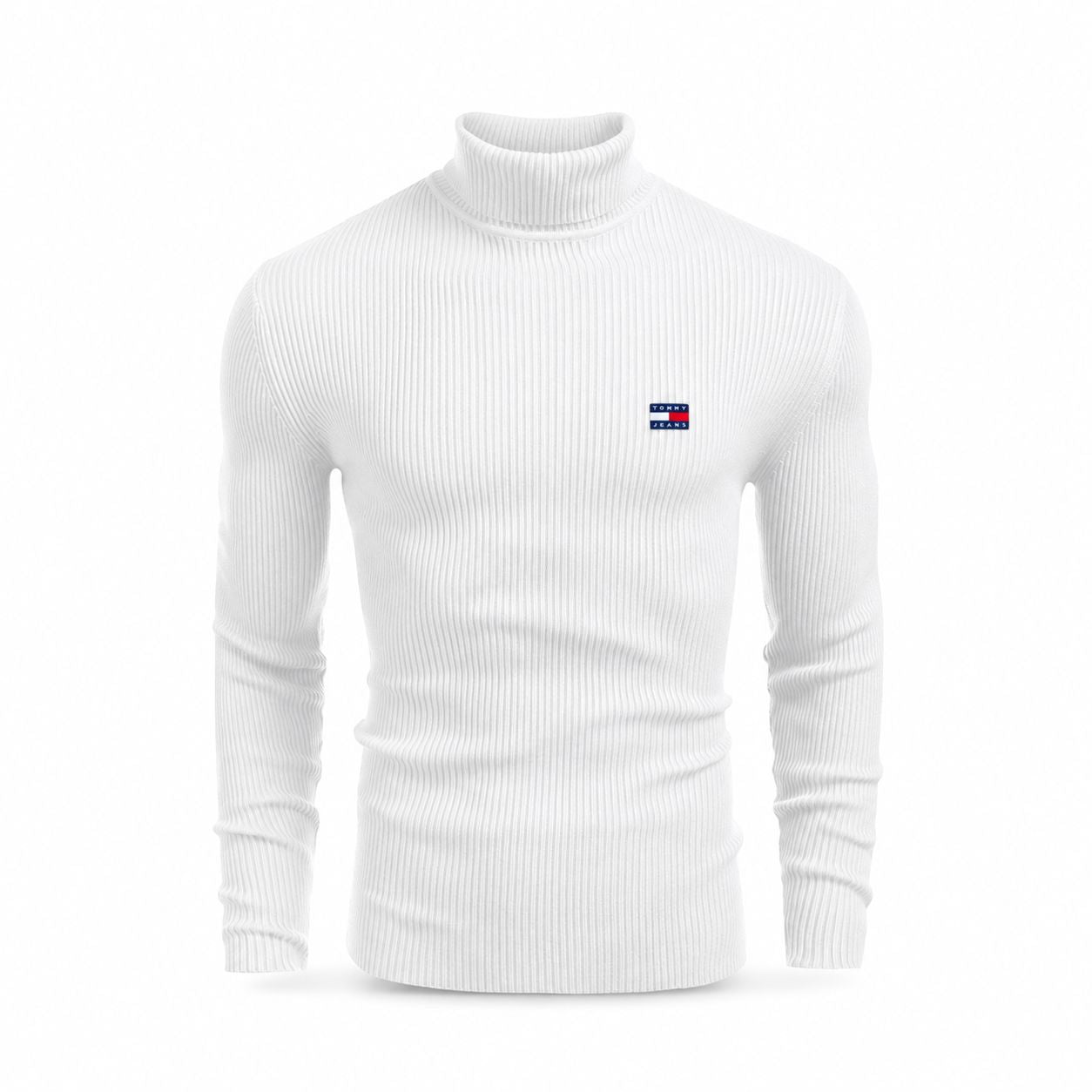 TH Turtleneck Sweater with Cable Knit in Wool
