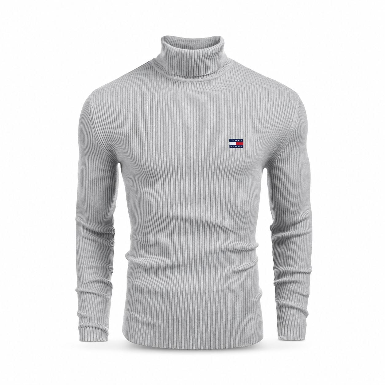 TH Turtleneck Sweater with Cable Knit in Wool