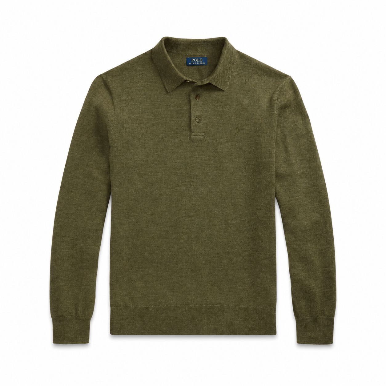 RL Wool Sweater with Polo Collar