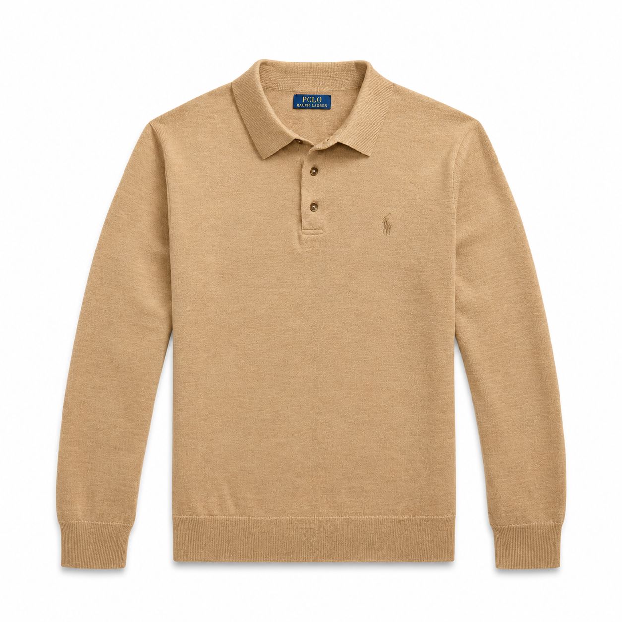 RL Wool Sweater with Polo Collar