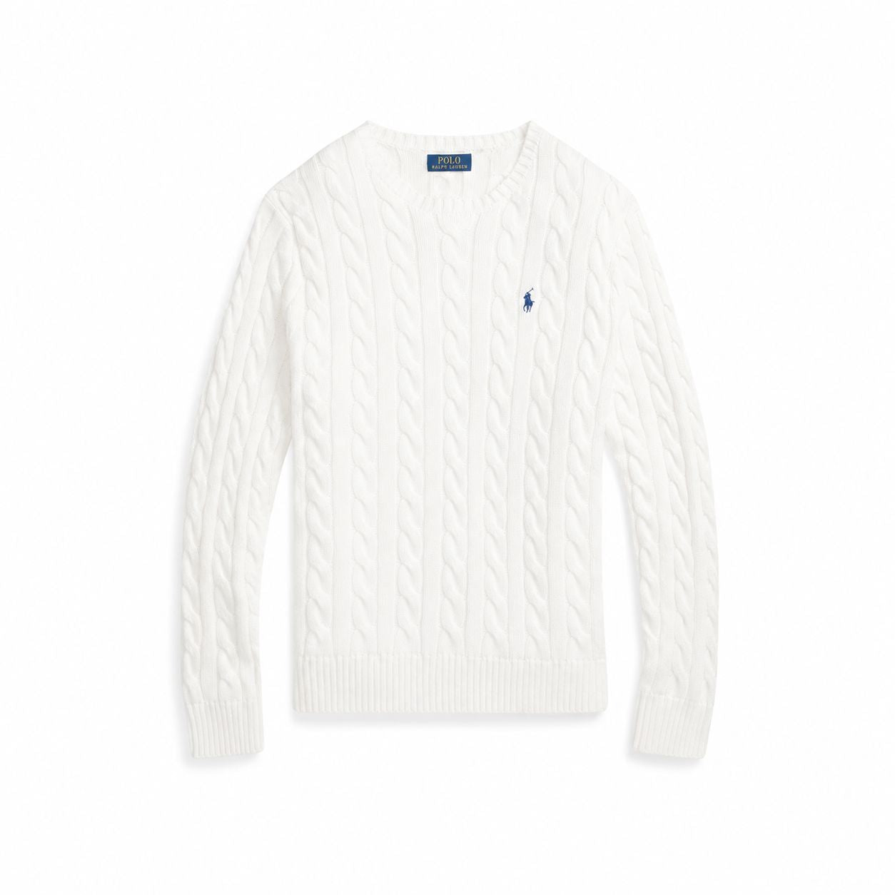 RL Cotton-Sweater with Cable Knit