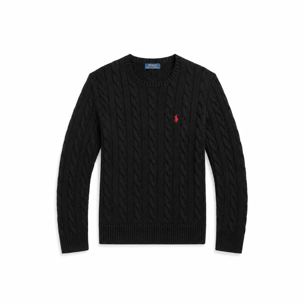 RL Cotton-Sweater with Cable Knit