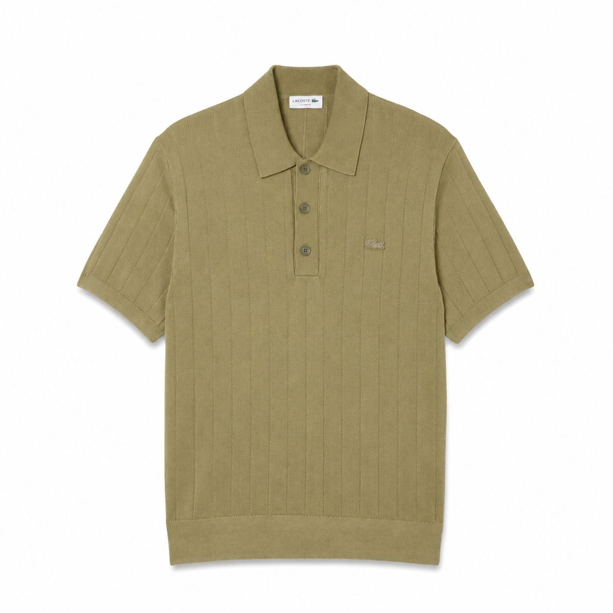 LC Sweater with Polo Collar in Ribbed Knit