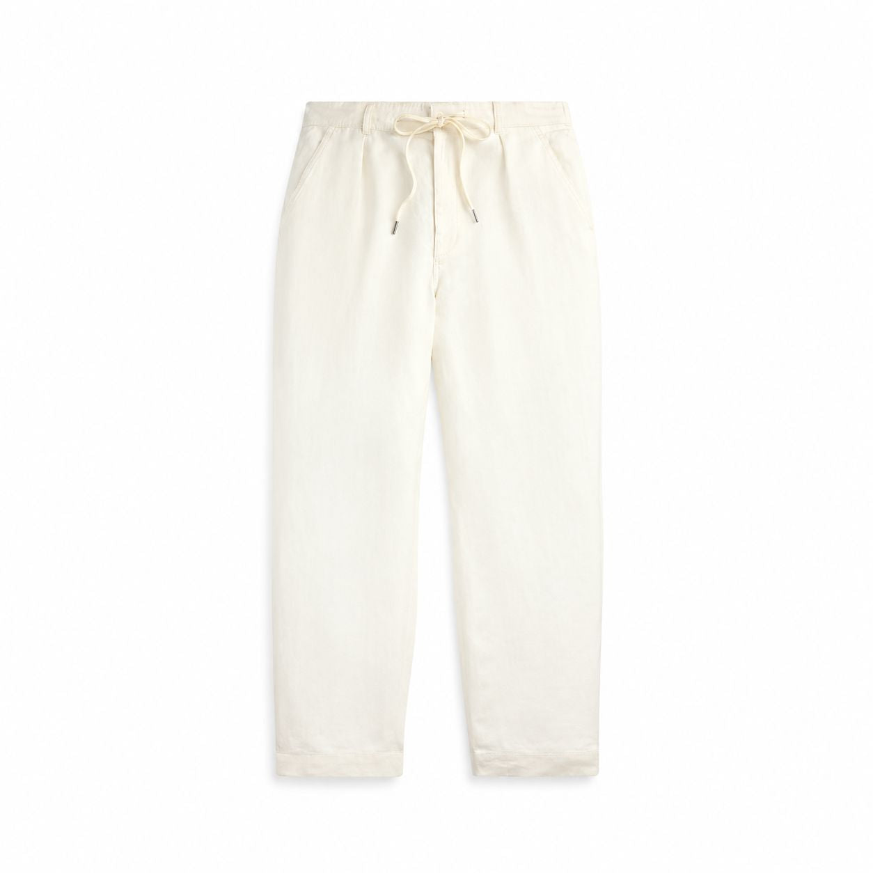 RL Lateef Relaxed Fit Linen Trousers with Falten