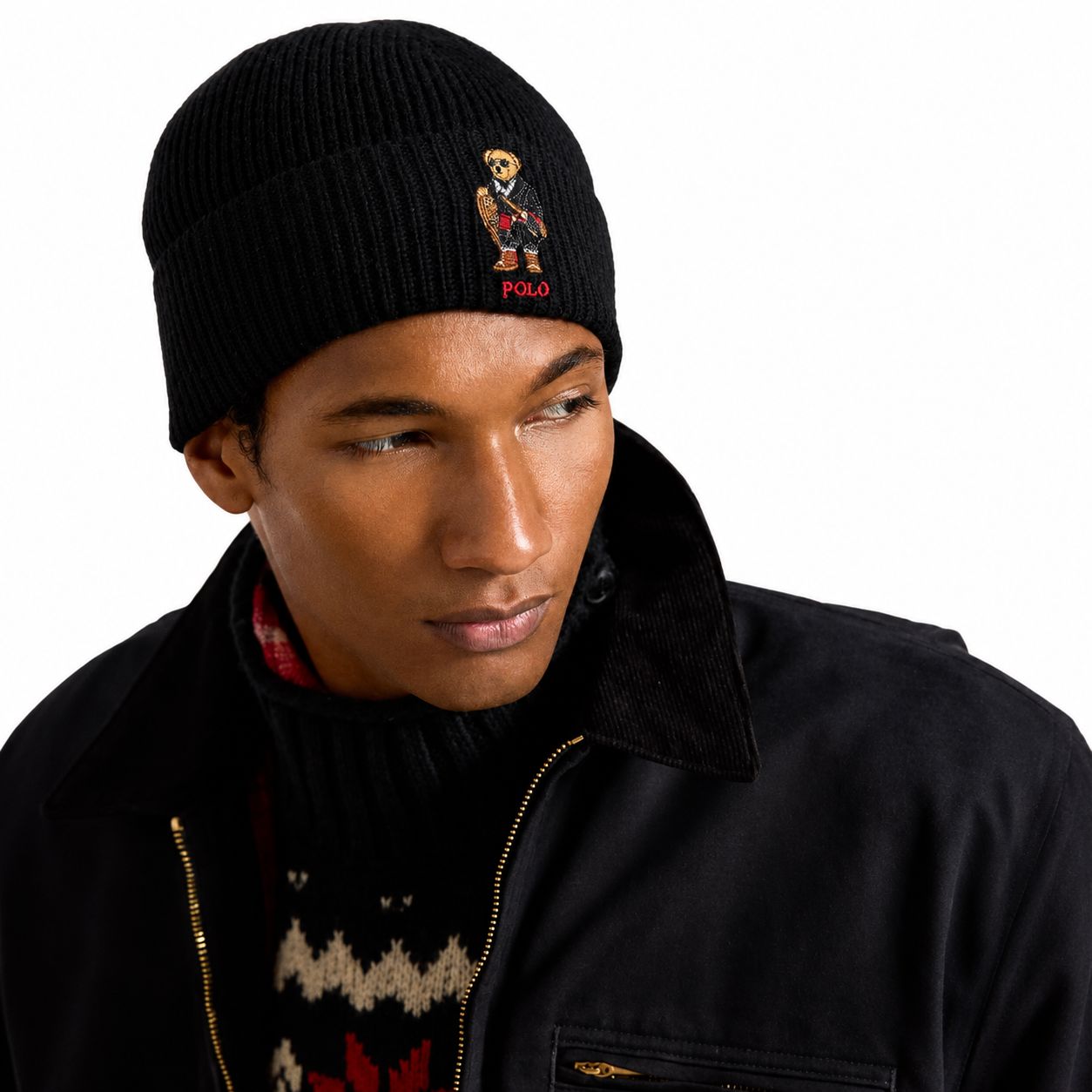 RL Polo Bear Ribbed Beanie