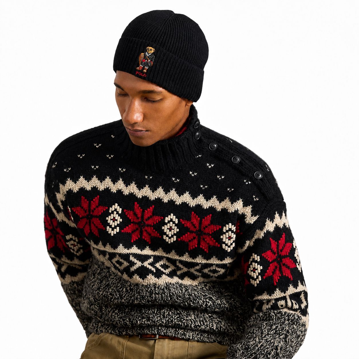 RL Polo Bear Ribbed Beanie