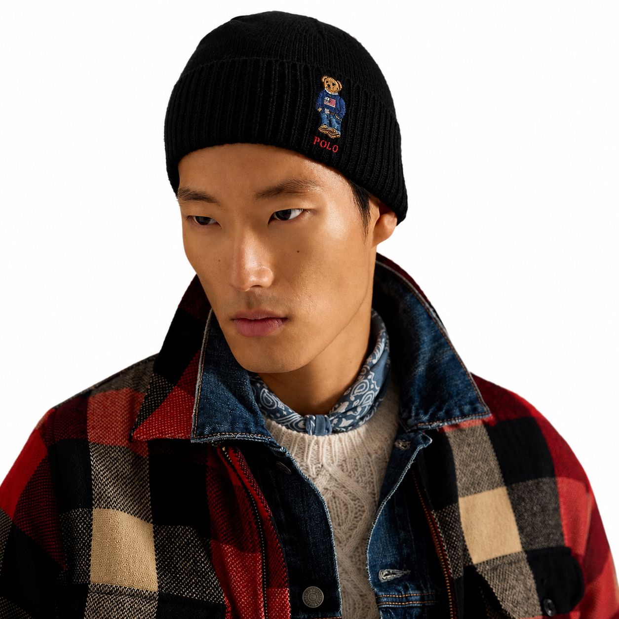 RL Polo Bear Ribbed Beanie