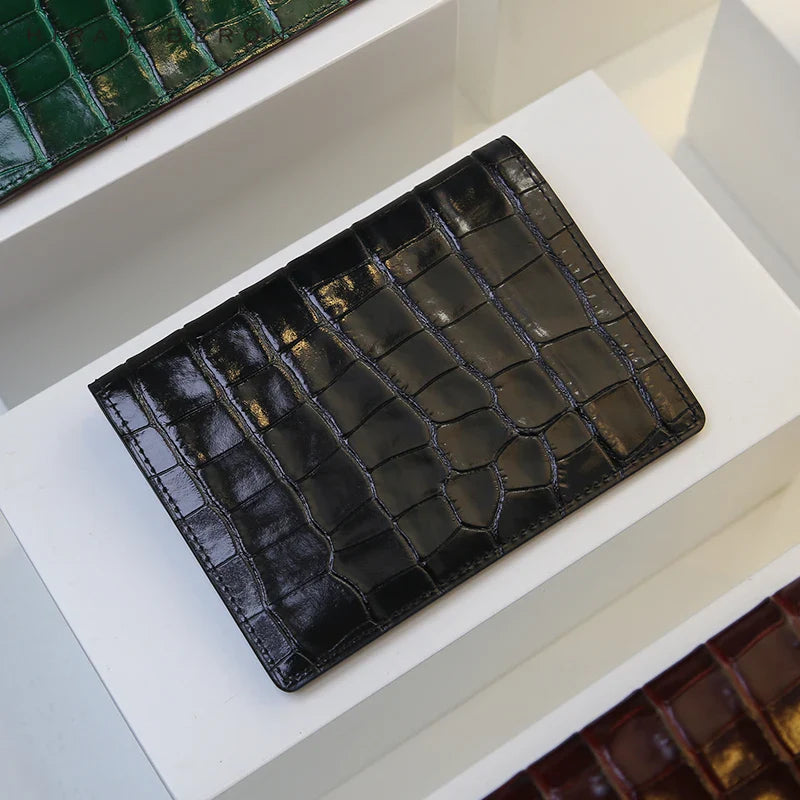 FLORENTI® Crocodile Embossed Leather Passport Cover