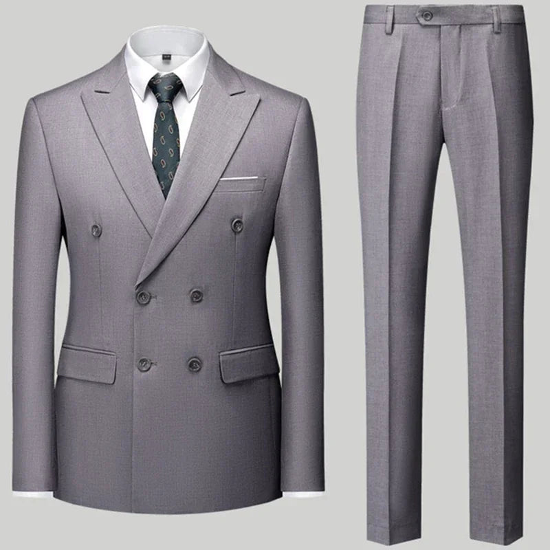 ALEKSEI® Suit Jacket Blazers Coat Pants 2 Peaces Set