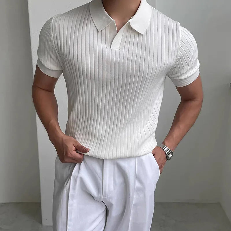 MONREALE® Slim Fit Open Neck Golf Polo
