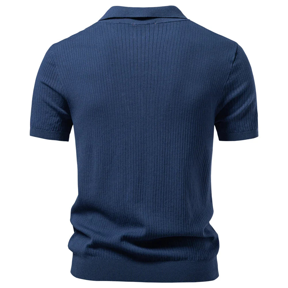 PACCINO® Classic Solid Knit Polo Shirt