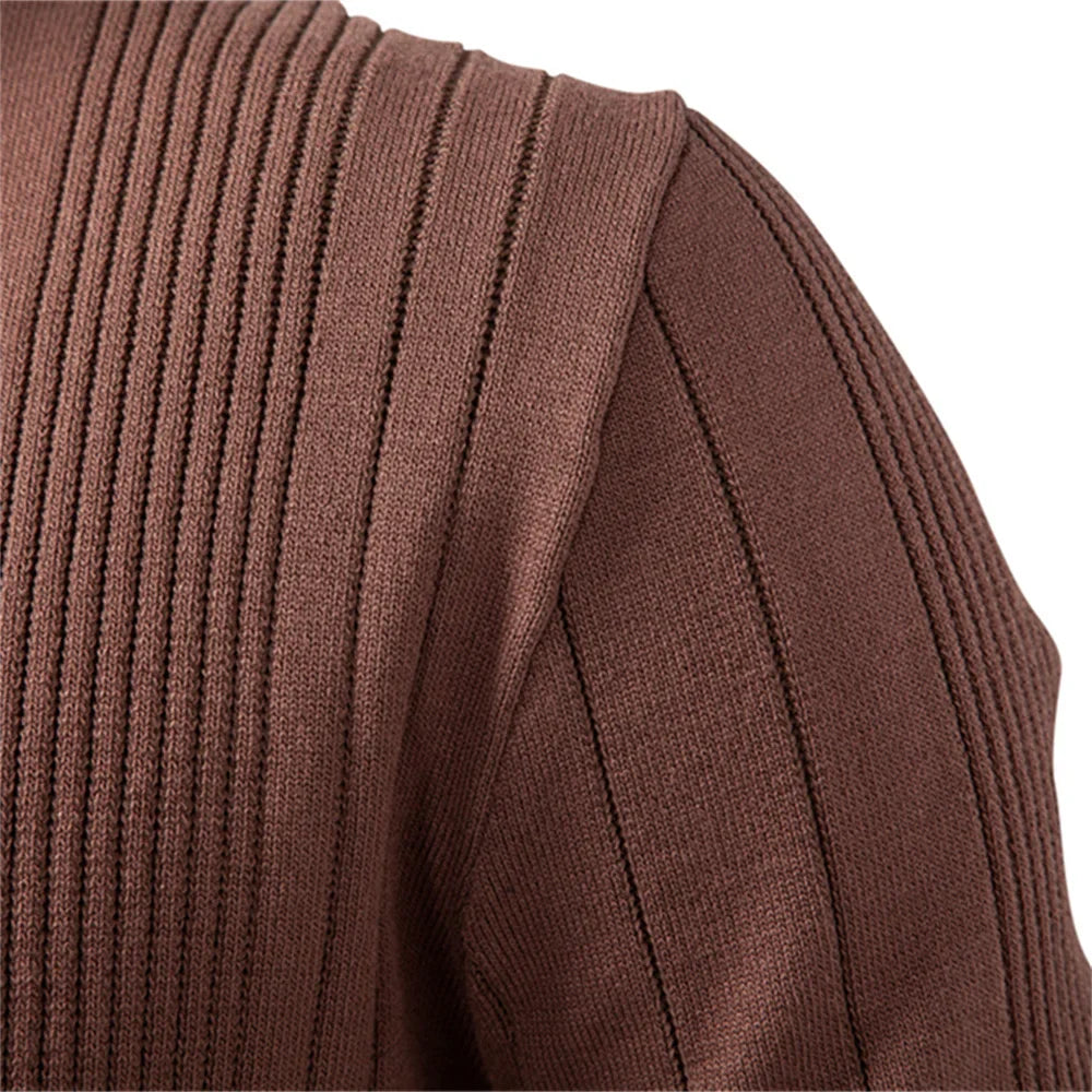 ALDOVARI® Long Sleeve Knit Button Polo Shirt