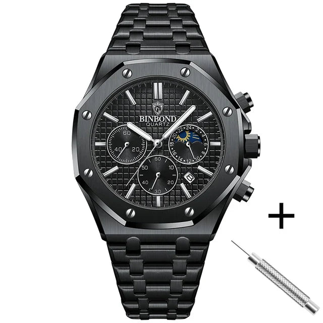 BINBOND® Luxury Luminous Stainless Steel Watch