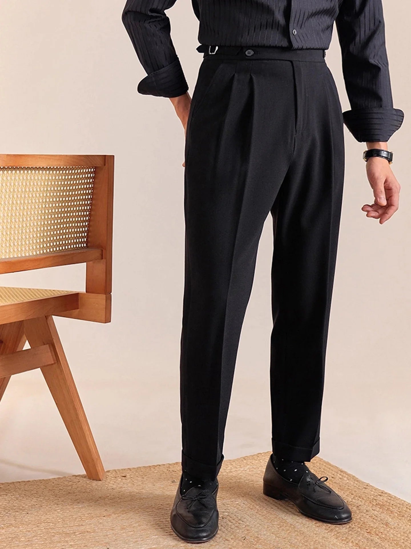 BELTRAMI® High Waist Pleated Trousers – Italian-British Edition