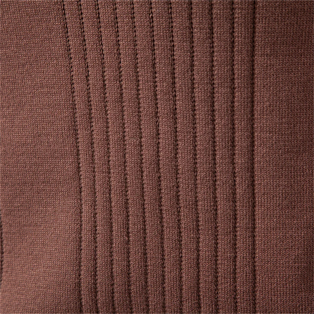 ALDOVARI® Long Sleeve Knit Button Polo Shirt