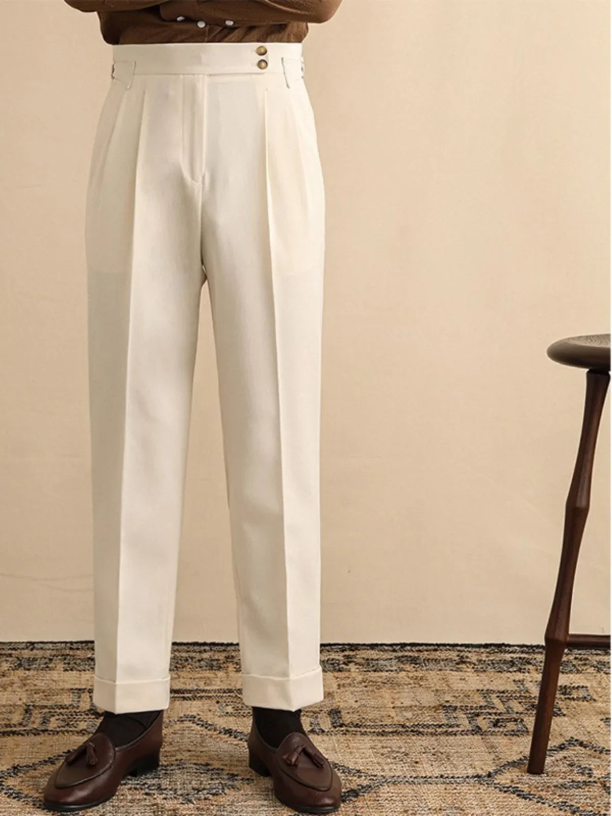 VENEZIANO® High Waist Paris Buckle Trousers – Italian Edition