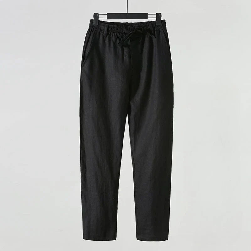 PORTOFINO® Men's Solid Color Cotton Linen Loose Fit Casual Pants