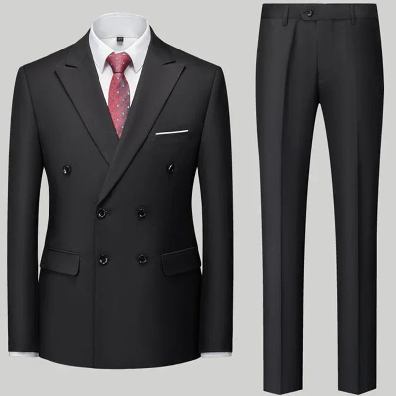 ALEKSEI® Suit Jacket Blazers Coat Pants 2 Peaces Set