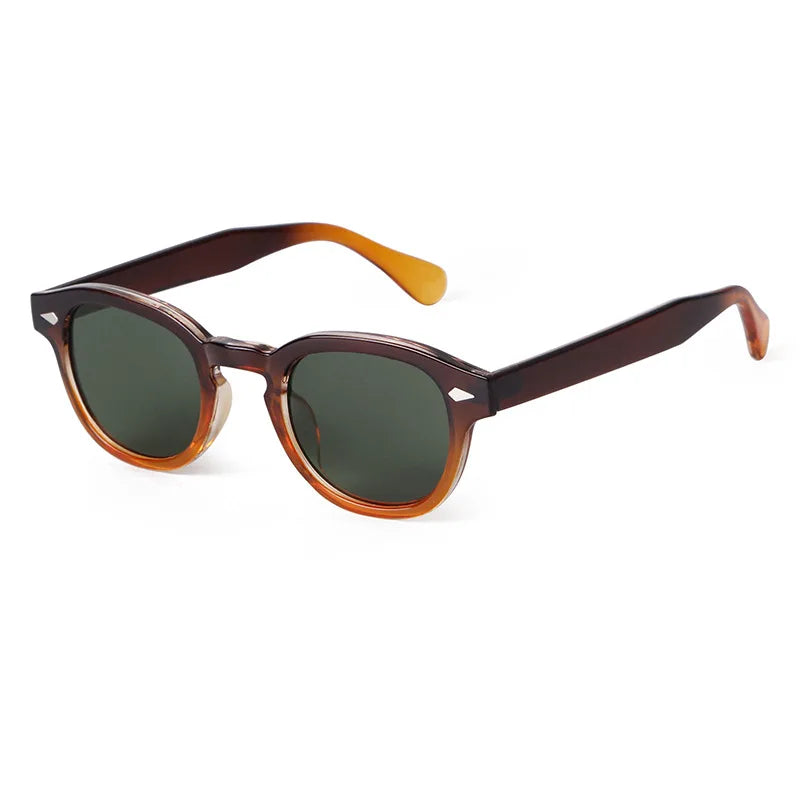 SOLARI® Retro Shell Round Rivet Sunglasses