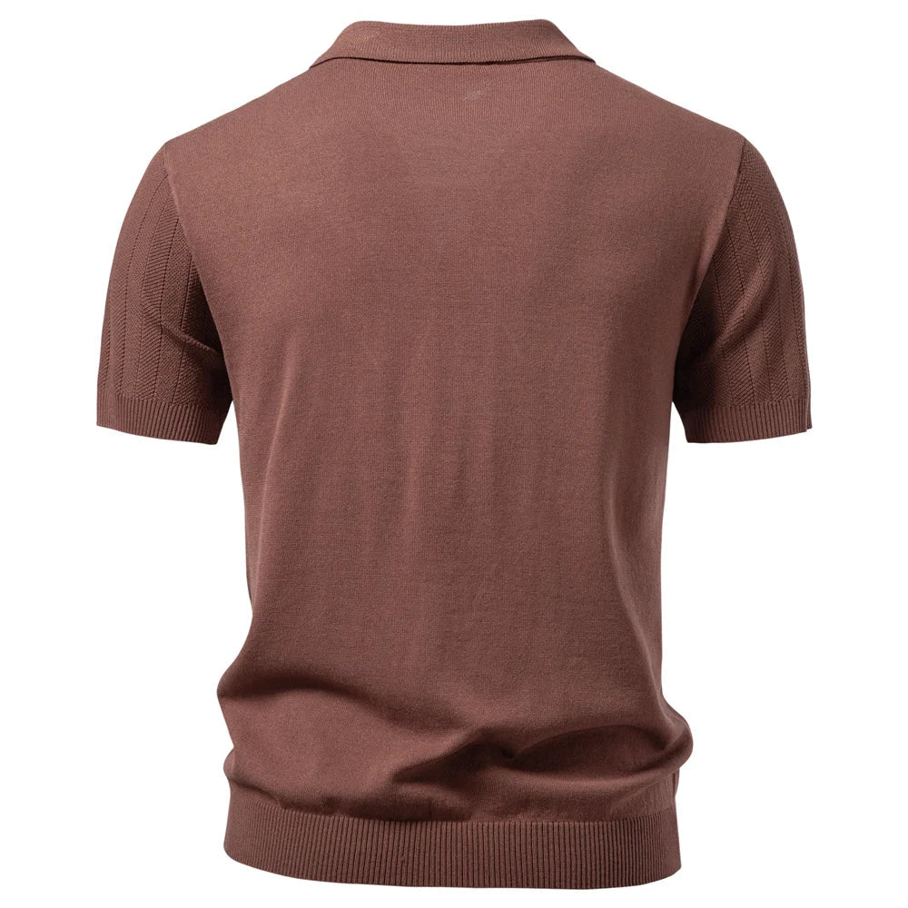 TESSARI® Ice Silk Button Business Polo Shirt