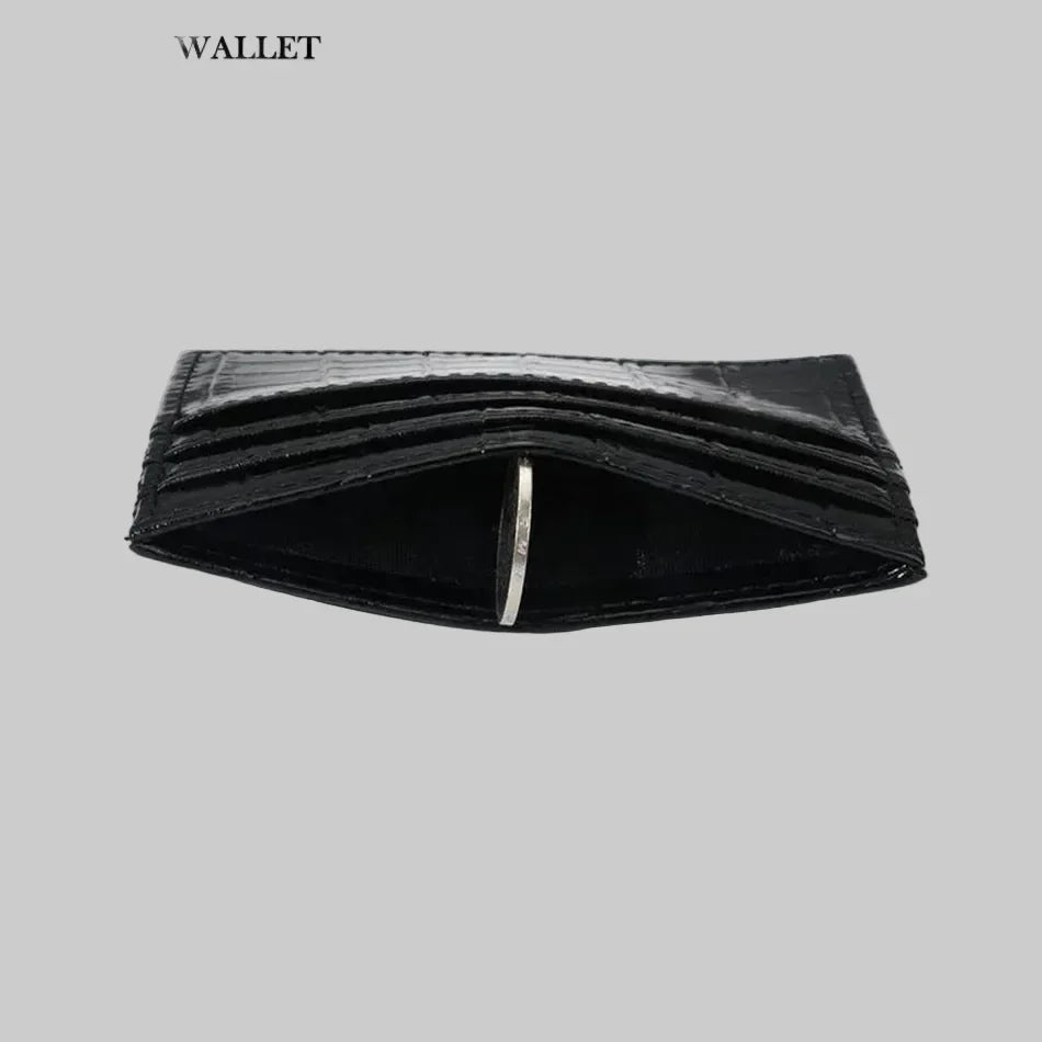 CROCETTI® Slim Crocodile Pattern Cardholder Wallet