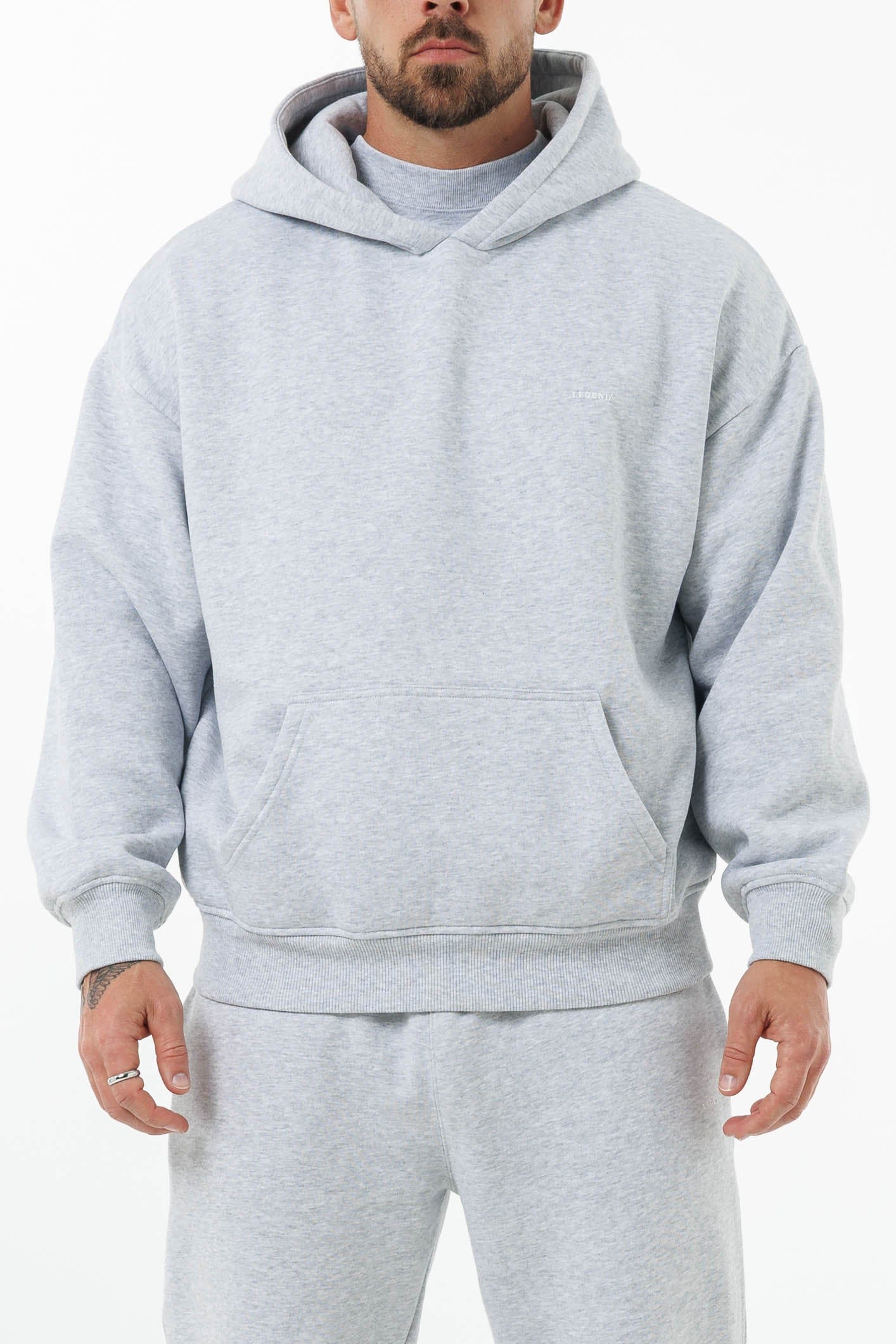 HOODIE - GREY MARL