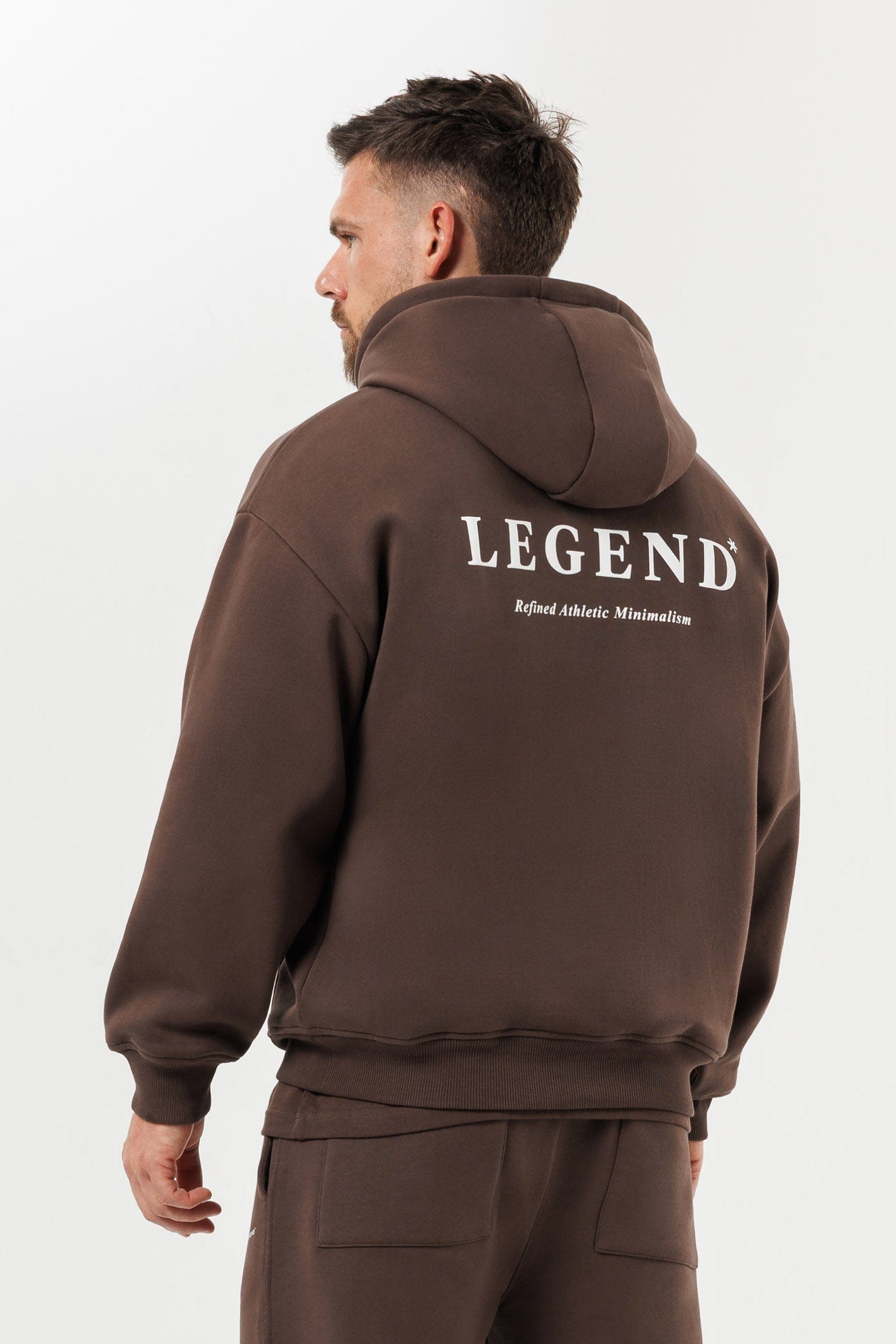 PRINT HOODIE - BROWN