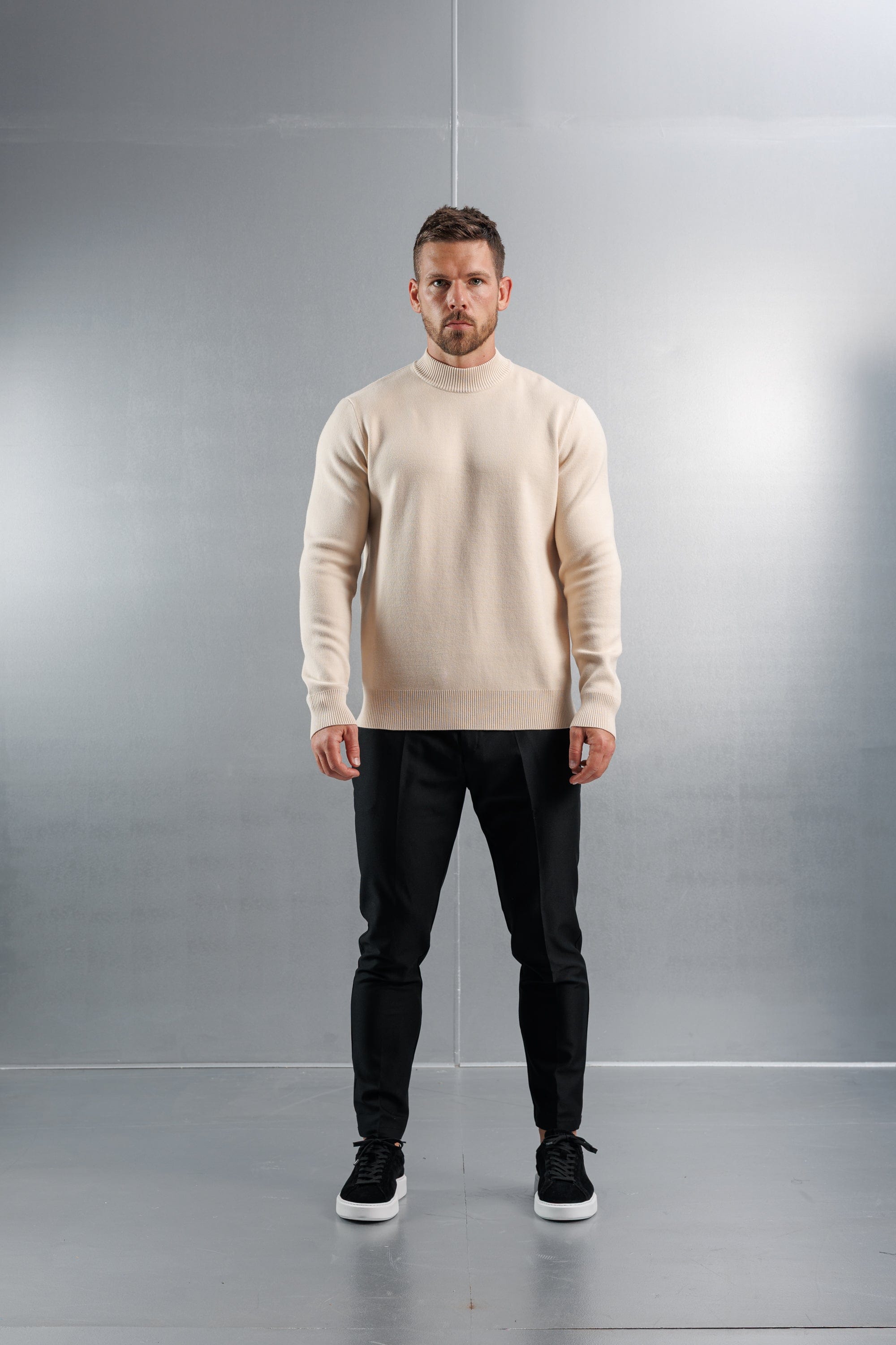 MOCK NECK SWEATER - CREME