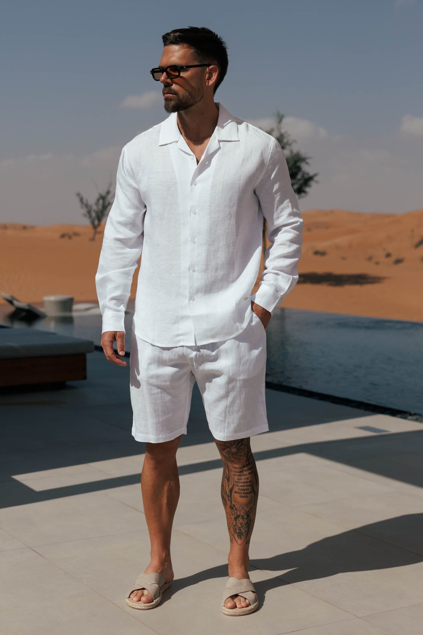LINEN SHORT - WHITE