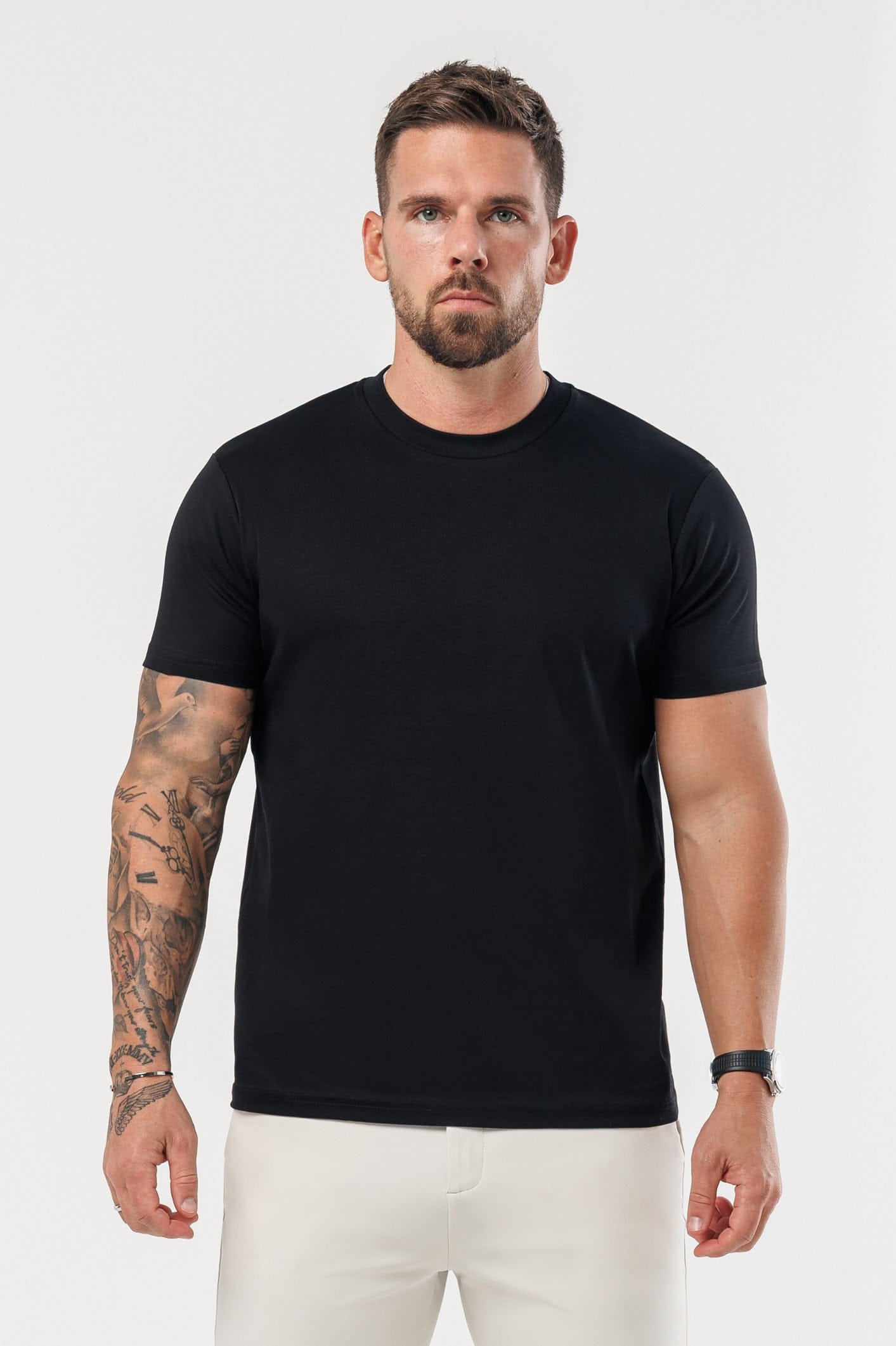 LUXE MERCERISED T-SHIRT - BLACK