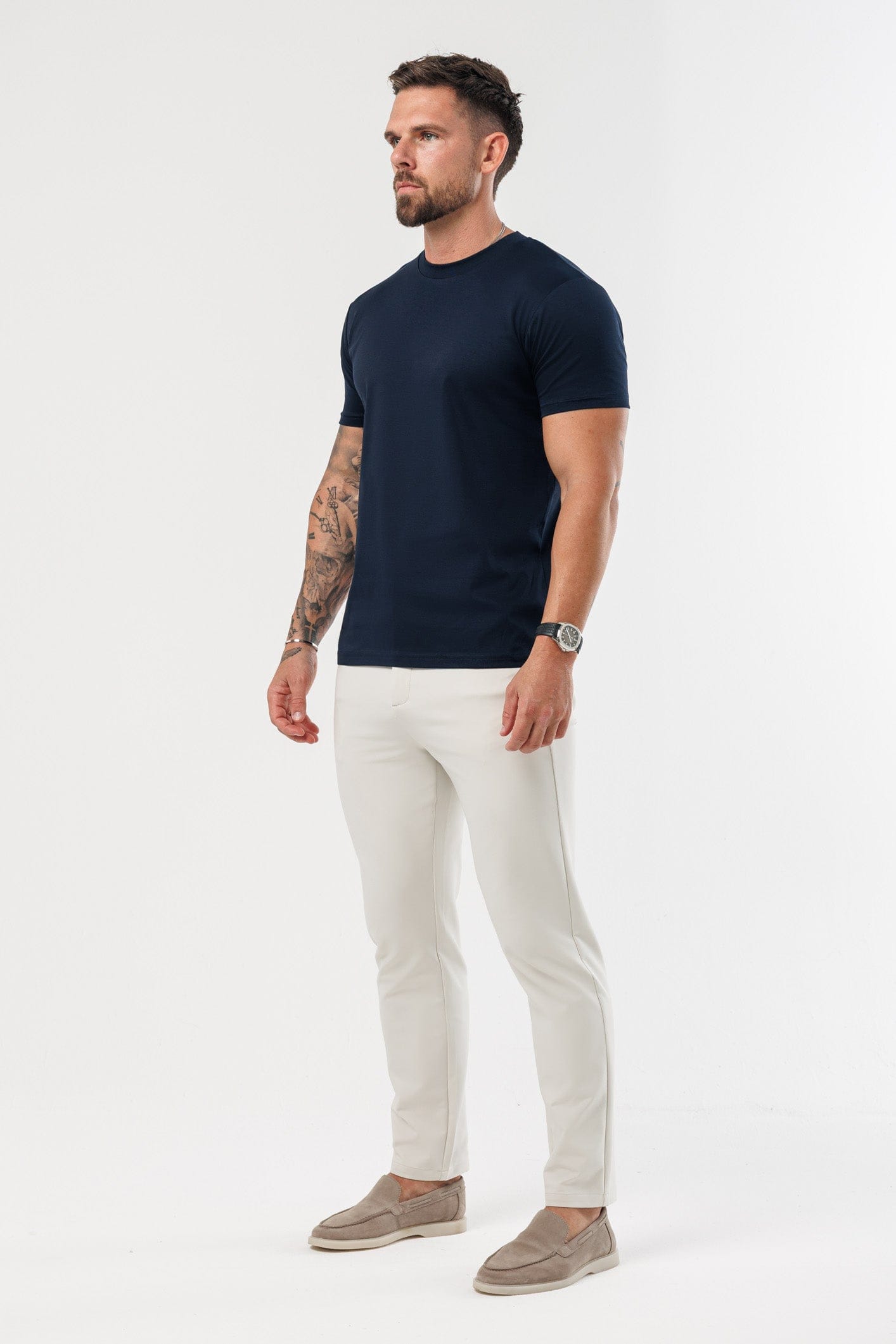 LUXE MERCERISED T-SHIRT - NAVY