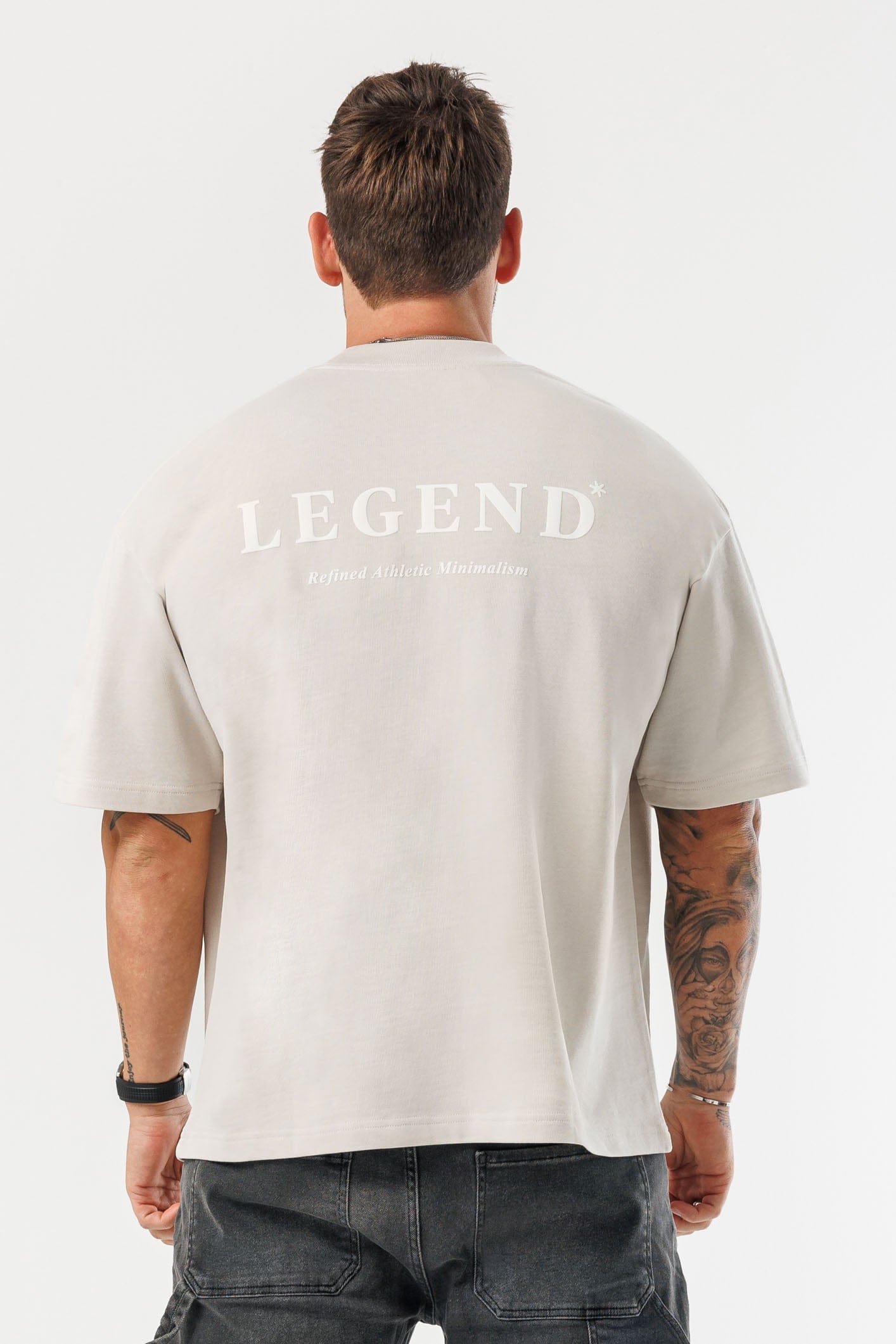 PRINT OVERSIZED T-SHIRT - BEIGE