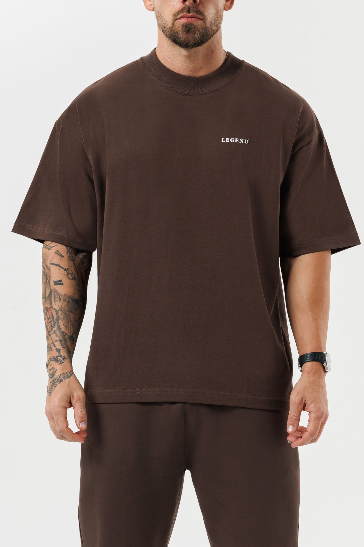 PRINT OVERSIZED T-SHIRT - BROWN