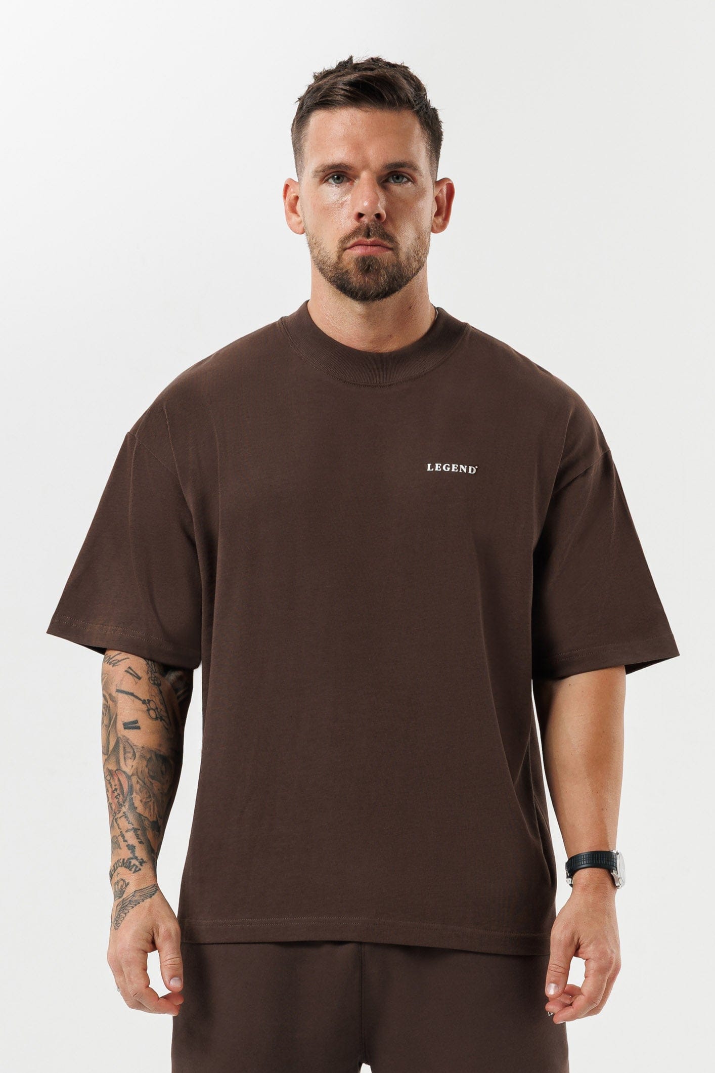 PRINT OVERSIZED T-SHIRT - BROWN