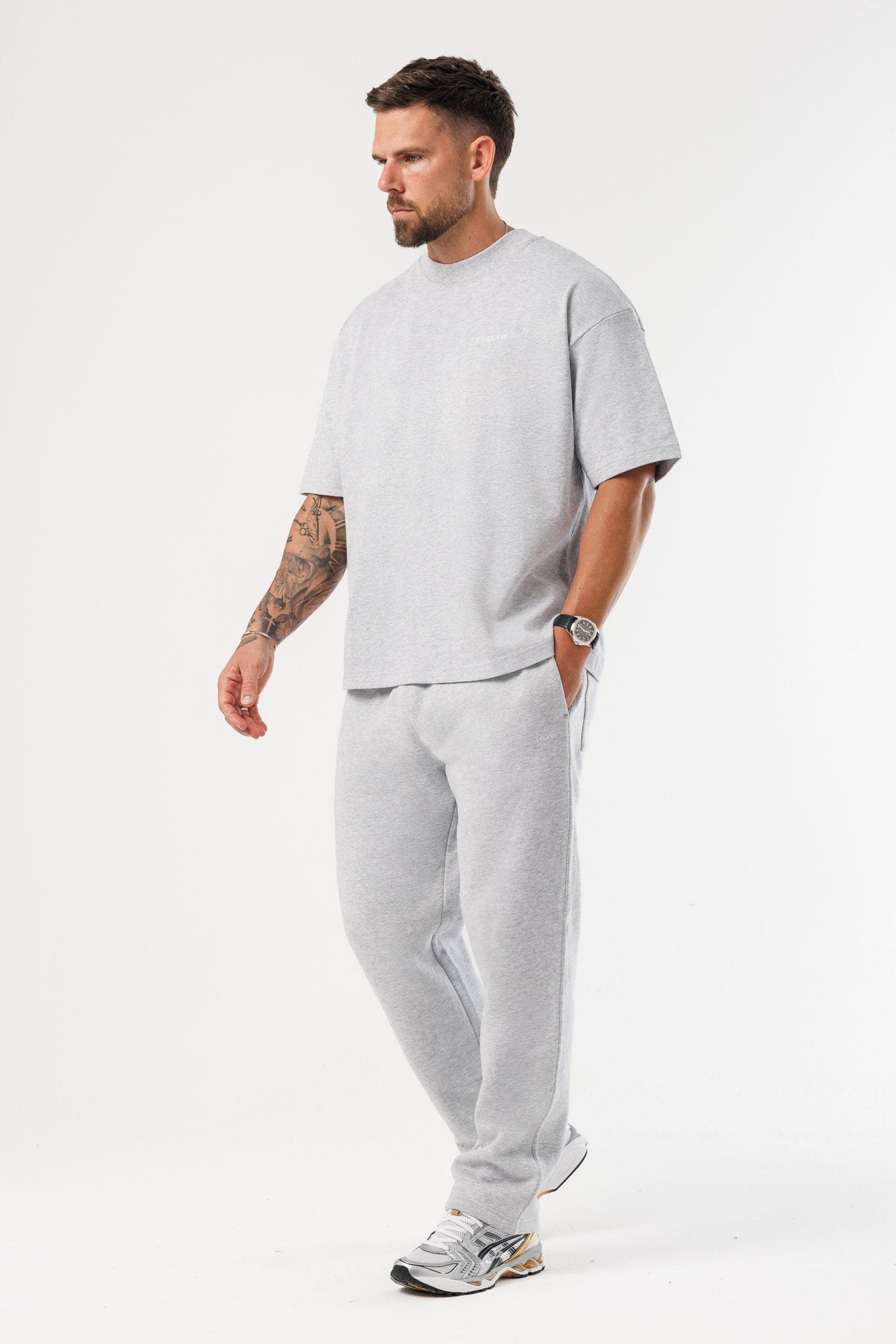 PRINT OVERSIZED T-SHIRT - GREY MARL