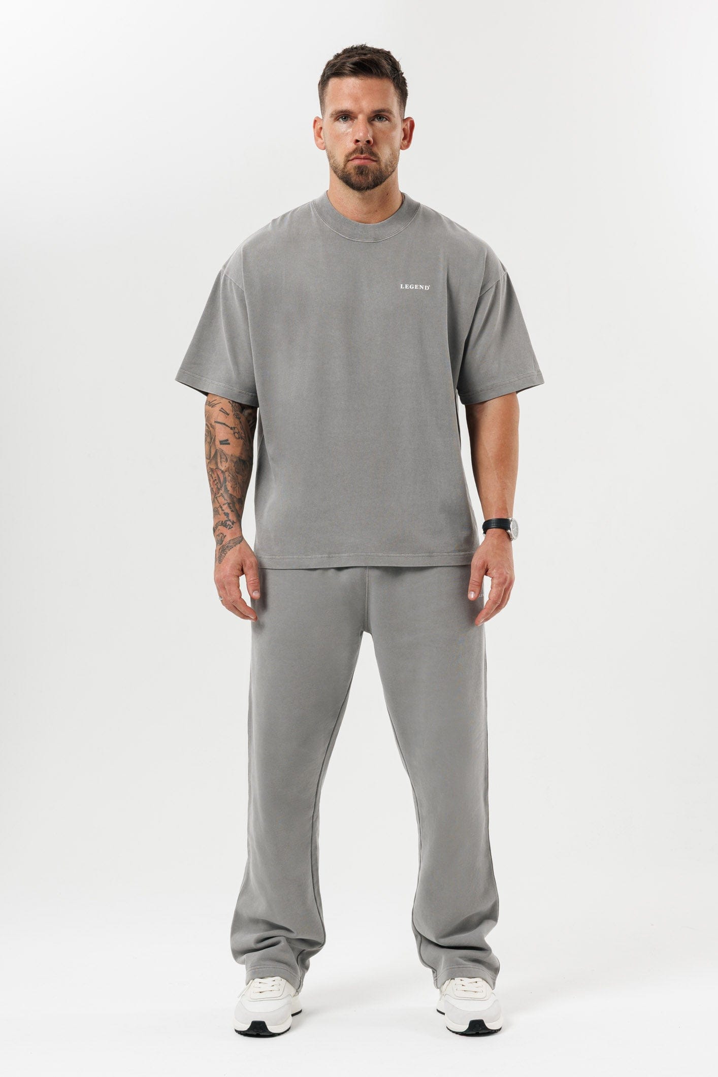 PRINT OVERSIZED T-SHIRT - WASHED GREY