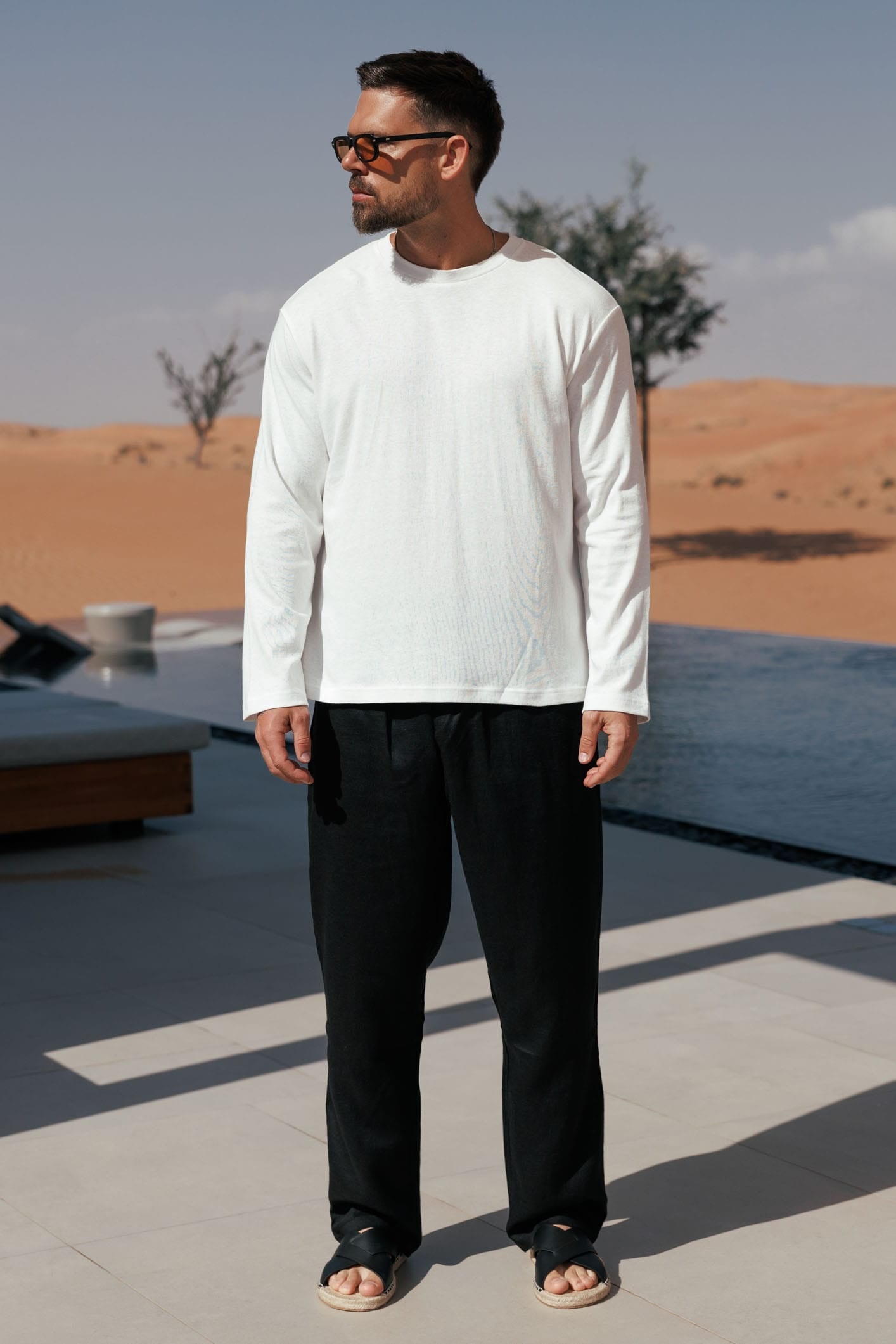 CROPPED LINEN T-SHIRT - WHITE